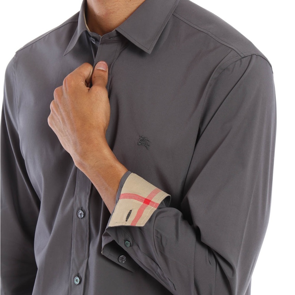 Burberry Charcoal Grey XXL Long Sleeve Shirt